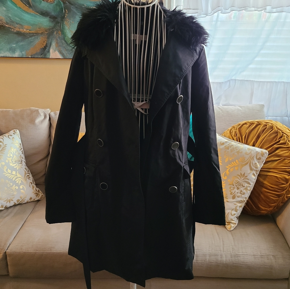 FAUX Fur trench coat
